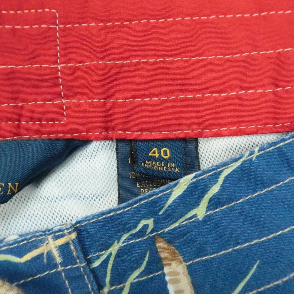 Polo Ralph Lauren Swim Trunks Mens 40 Blue Swimwear Sailing Ships Lined Shorts
